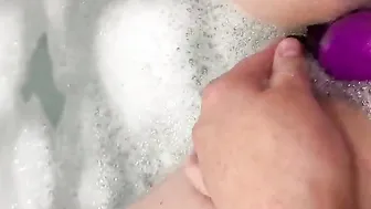 Chubby cheating wifey fucking a toy inside the hot tub and