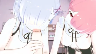 Rem and Ram takes care of you 3Some Re:Zero Animated