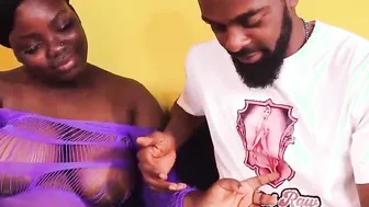 bbw Huge Tits Nigerian Teenagers seducing her gigantic penis neighbors who came to study with her