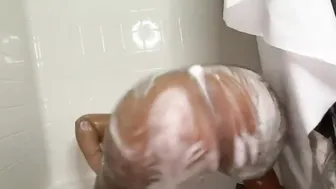 Gigantic ass african Shaking Butt Inside The Shower Before Receiving Huge Ebony Penis