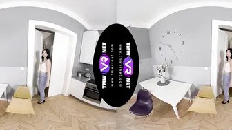 Bright solo orgasm on a chair
