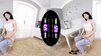 Bright solo orgasm on a chair 2