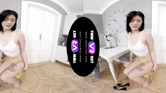 Bright solo orgasm on a chair 2