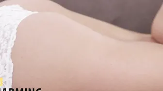 Lady in white dances on dick