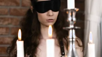 Babe in chains takes a facial