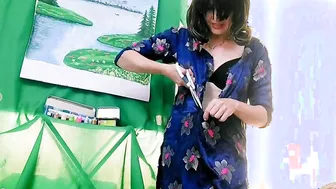 Slender Bitch Tearing Her Clothes