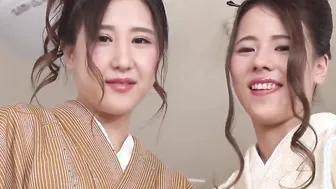 【無】和服に包まれた美痴女たち ～欲張りさんには３P中出し２連発～柊シエル 櫻井えみ パート1