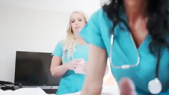 London porn video – Bombshell cougar 3some hardcore banged between patient and sisters