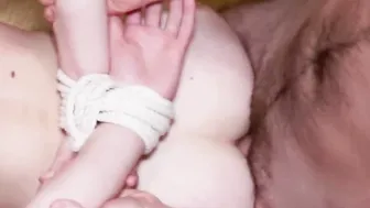 pov ANAL. Doggy style anal pounded with bound up ginger