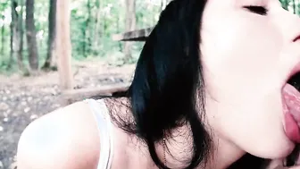 Turned On Dark Hair 18 Yo point of view Outdoors Bj