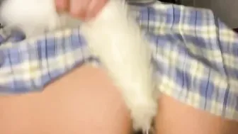 Kitty sluts with plug anal play with his pillow