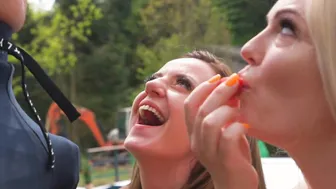 Teaser for HOTTIE mom 3 WAY - Screwed by a old englishman outdoors