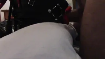 Very close see of Laura throated by a huge dick with a lip open mouth gag lot of drooling