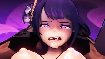 Raiden Shogun jizzes and getting Creampied and Roughly boned inside a Full Vaginal Nelson with X ray watch