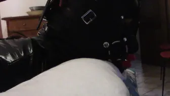Very close see of Laura throated by a huge dick with a lip open mouth gag lot of drooling