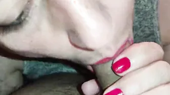 Cum inside Mouth - Amateur Housewife milf give an crazy sexy