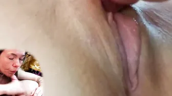 Lick the clit and lick the cunt to a strong
