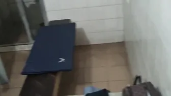 slender bae giving to three inside the locker room and taking the nailed out of everyone.