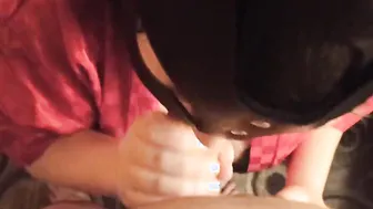 Fiance does oral sex and getting cum inside her mouth