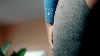 Fitness Sexy Gigantic Butt Black ripped pants into outdoor  takes Big Black Cock w/ Cum