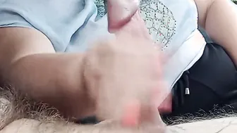 cougar jerks off my dick into the vehicle until I