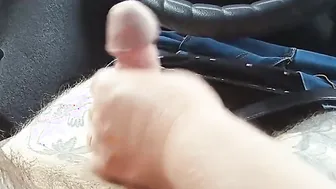bitch jerks off my cock into the vehicle until I