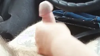 bitch jerks off my cock into the vehicle until I