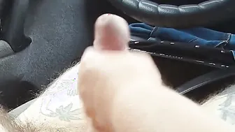 bitch jerks off my cock into the vehicle until I