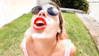 Deep Mouth porn video – Drinking piss for funnel and deep throat peeing -aprilbigass-