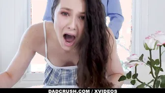 Lusty Stepdad Bends Over 18 Year Old Student While She Is Doing Her Homework