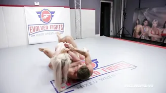 Mixed Wrestling Fight as Kay Carter Gets Pounded Silly by Nathan Bronson