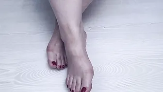 Anna is showing off with her soft toes. Its very