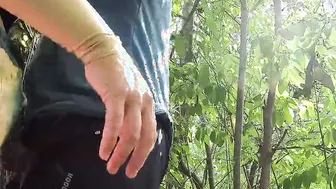 Amateur Ex-Wife getting CUM COVERED TITTED into woods while on