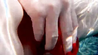 Red XXX fucks her snatch with a dildo into the