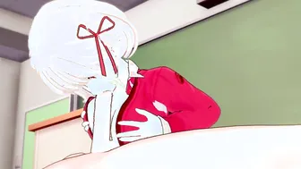 Pounding Chisato Nishikigi at School Lycoris Recoil Animated Uncensored