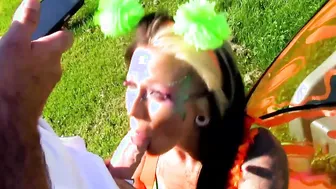 Inked cosplay star Lily Fatale getting pounded outdoor