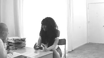 Ebony Bombshell Nyomi Banxxx Getting Her Twat Fucked by a White Penis