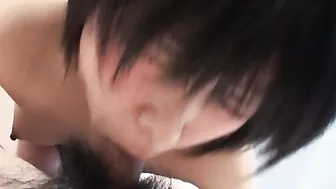 Short Haired Japanese bimbos Getting Cum Blast On Her Face