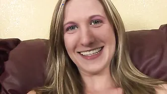 Blonde goddess Aspen Blue Loves the Taste and Feel of Chocolate Penis