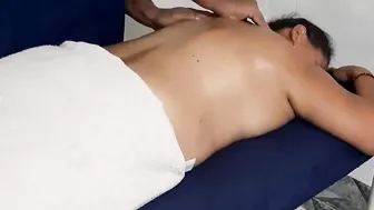 Oiled Massage porn video – Tit grind for a rich old woman