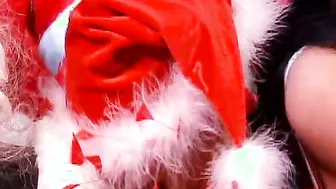 Christmas Special! Santa's Helper Girls Share A Big Load