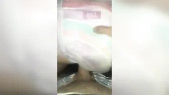 Wife ride me into her soaking leaking diaper