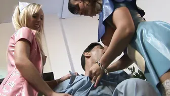 medical attendants Kristi Klenot And Diana Gold