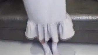 A skinny Japanese sexy with short african hair is caressed