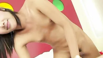 eastern Shemale Tongta Mixes Up Cum With Her Ladyboy Dick
