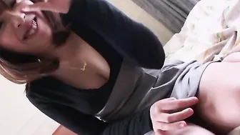 Hottie short haired chinese Saki Asaoka takes pictures of her stunning boobies