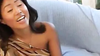 Marvellous oriental bitch loves huge ebony dicks and takes it