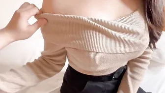 Fanning porn video – Sex with Japanese gigantic breasted female office worker on a
