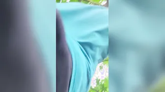 Brazilian daddy masturbating into outdoor