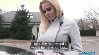 Outdoor Agent Blonde mom with Huge Titties Fucks a Stranger for Money
